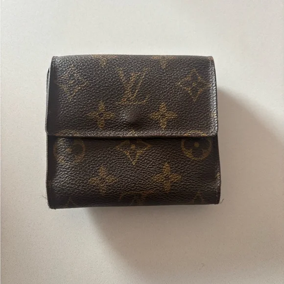 Louis Vuitton Monogram Elise Trifold Wallet in Brown and Gold - Picture 2 of 9